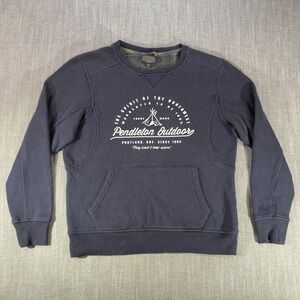 Pendleton Sweatshirt Mens Small Blue Outdoor Graphic Fleece Crewneck Pullover
